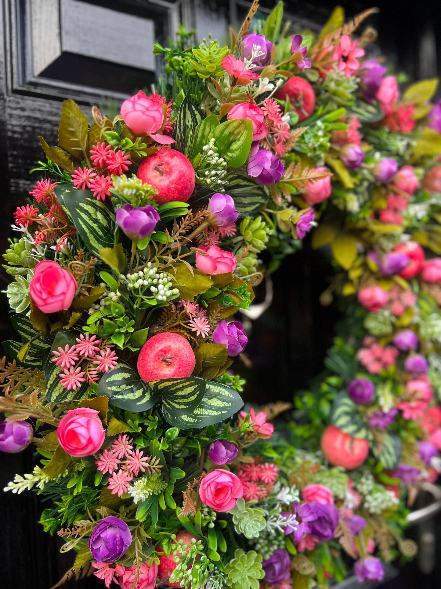 DELUXE XL PINKS/PURPLE WREATH 65cm