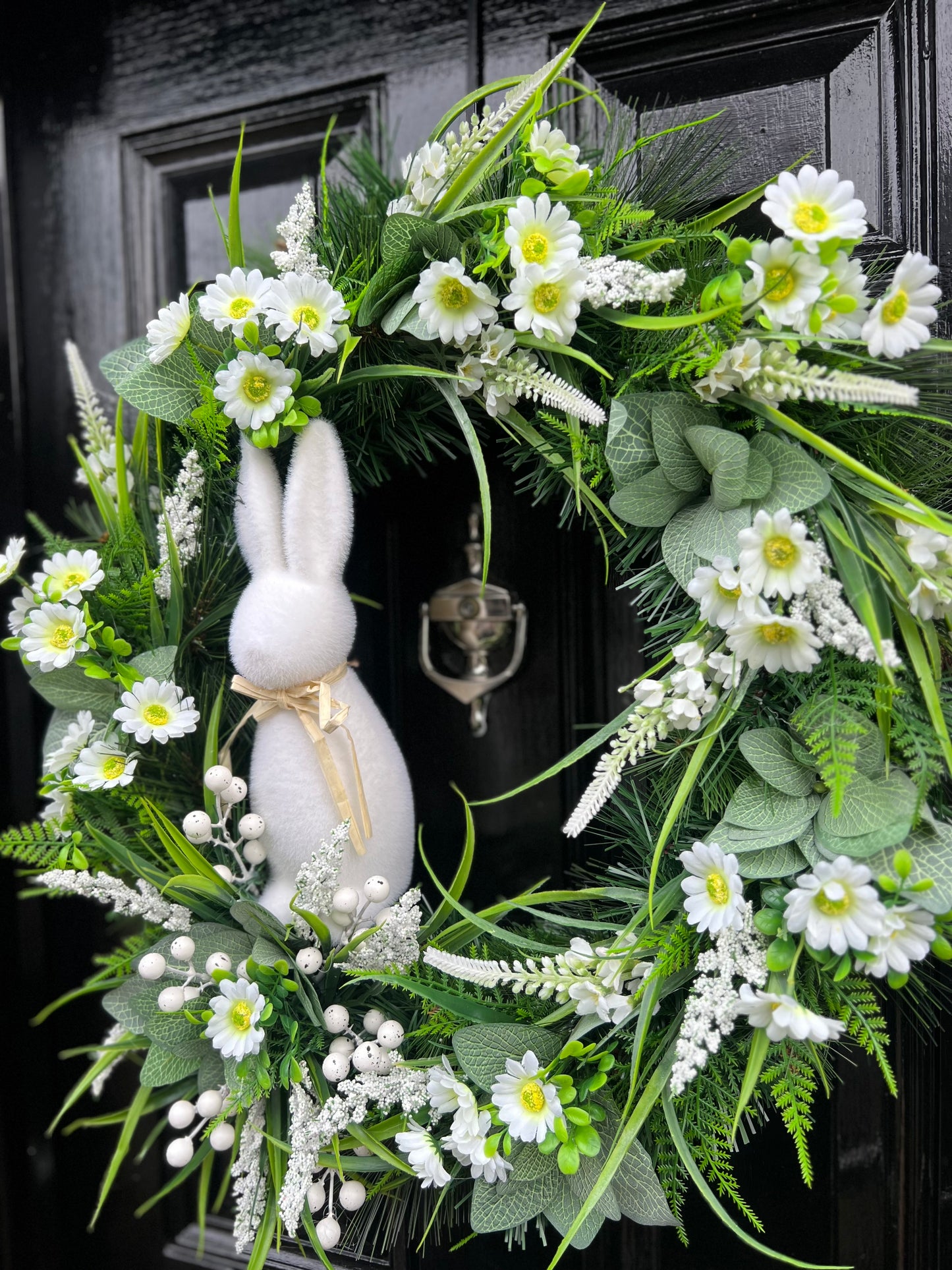 60cm DELUXE NEUTRAL EASTER BUNNY SPRING WREATH