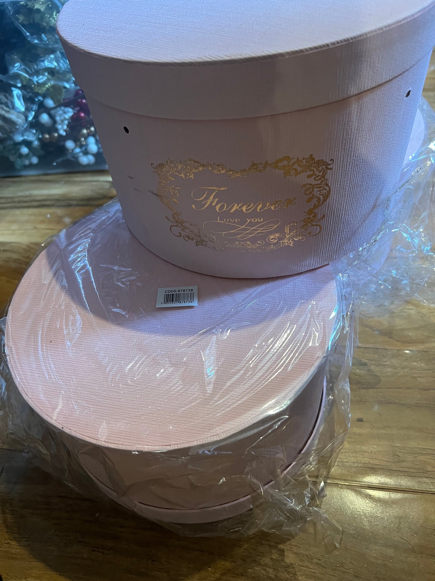 Set 3 PINK forever hat box deluxe