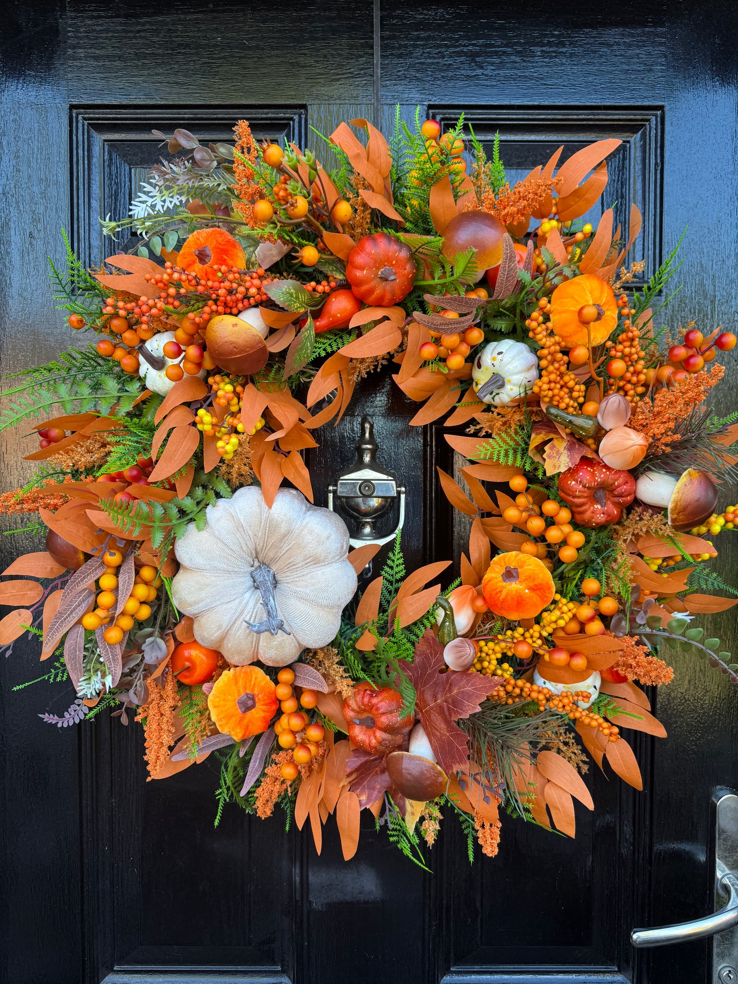 60cm DELUXE PUMPKIN WOODLAND MIXED FOLIAGE AUTUMN WREATH