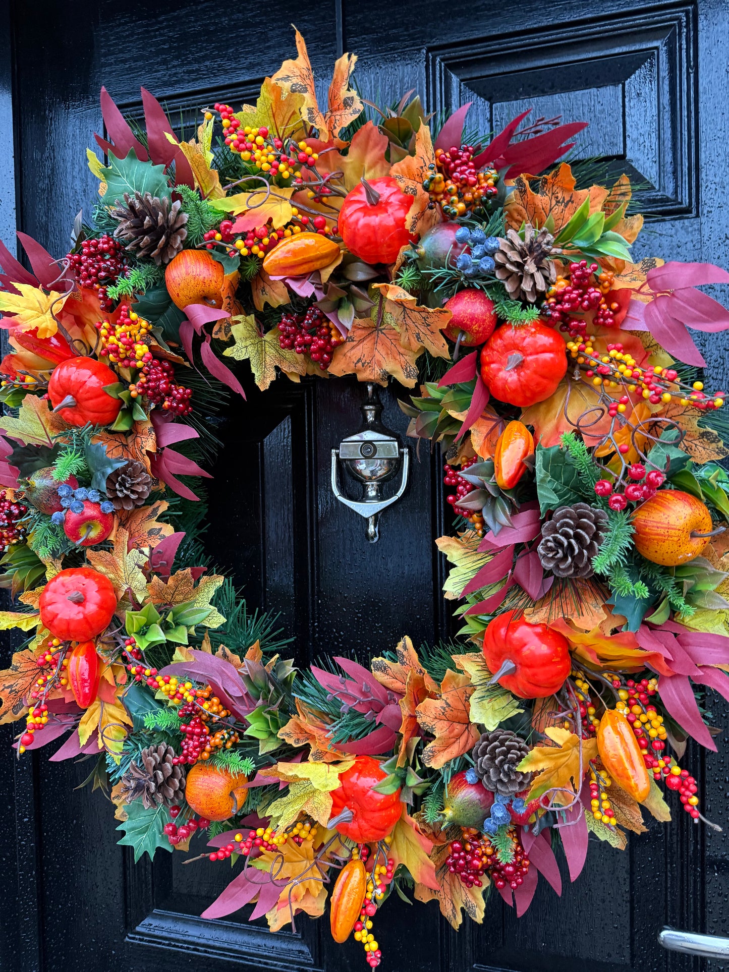 65cm DELUXE PUMPKIN WOODLAND MIXED FOLIAGE AUTUMN WREATH