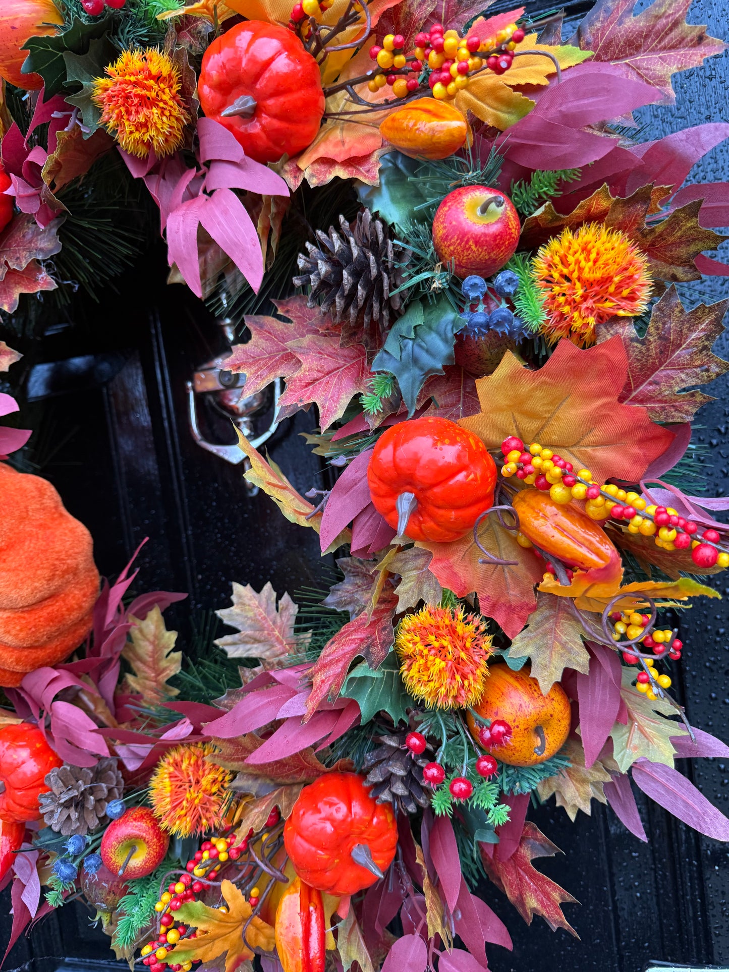 65cm DELUXE PUMPKIN WOODLAND MIXED FOLIAGE AUTUMN WREATH