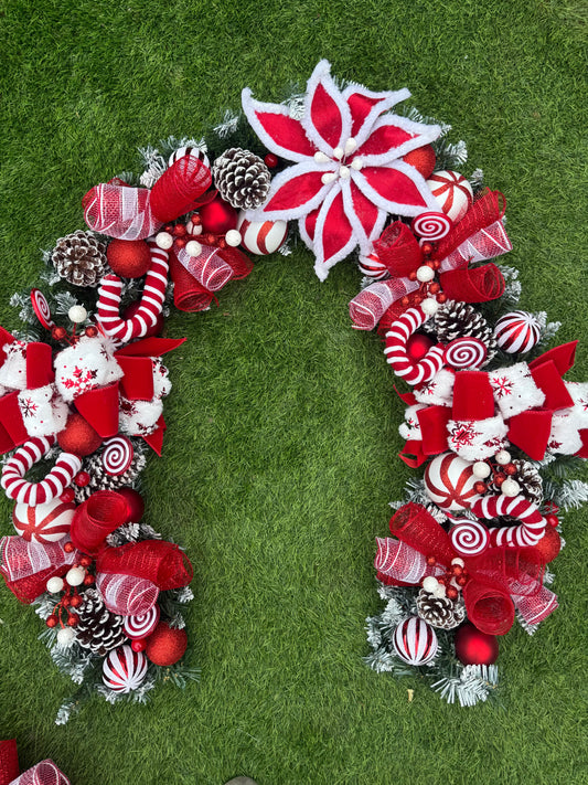 6ft FROSTED CANDY CANE GARLAND- MADE TO ORDER AND  END SEPTEMBER / EARLY OCTOBER