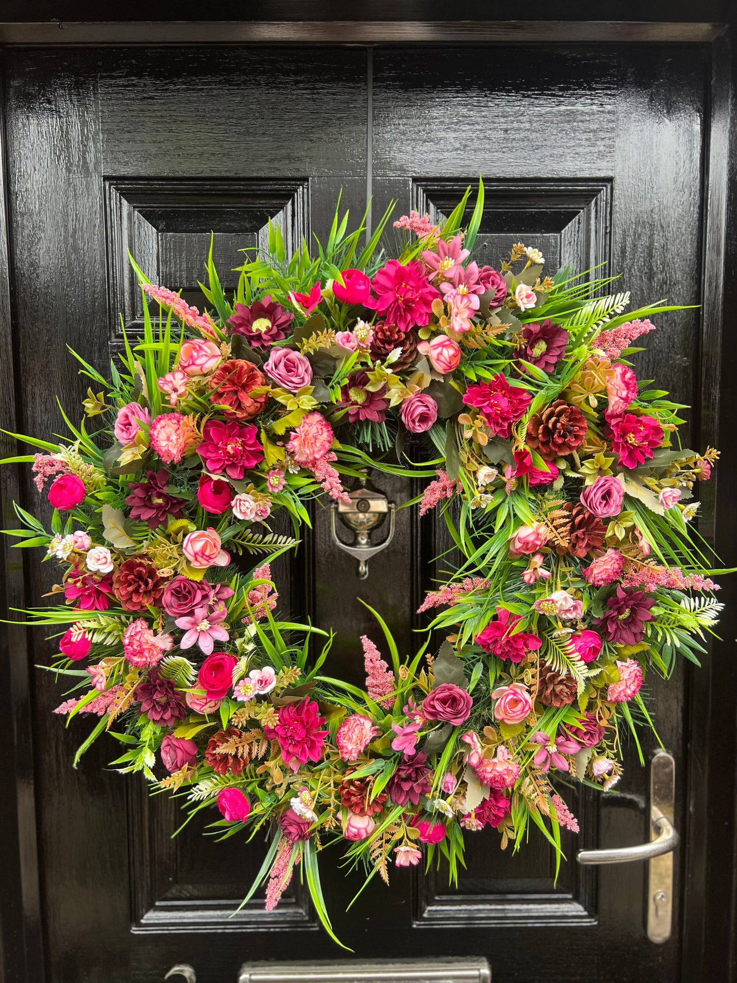 DELUXE XL AUTUMN PINKS WREATH 65cm