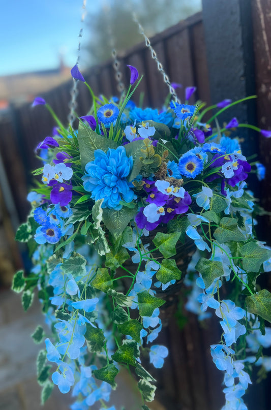 12inch DELUXE HANGING BASKETS PURPLE/BLUE SPRING MIX