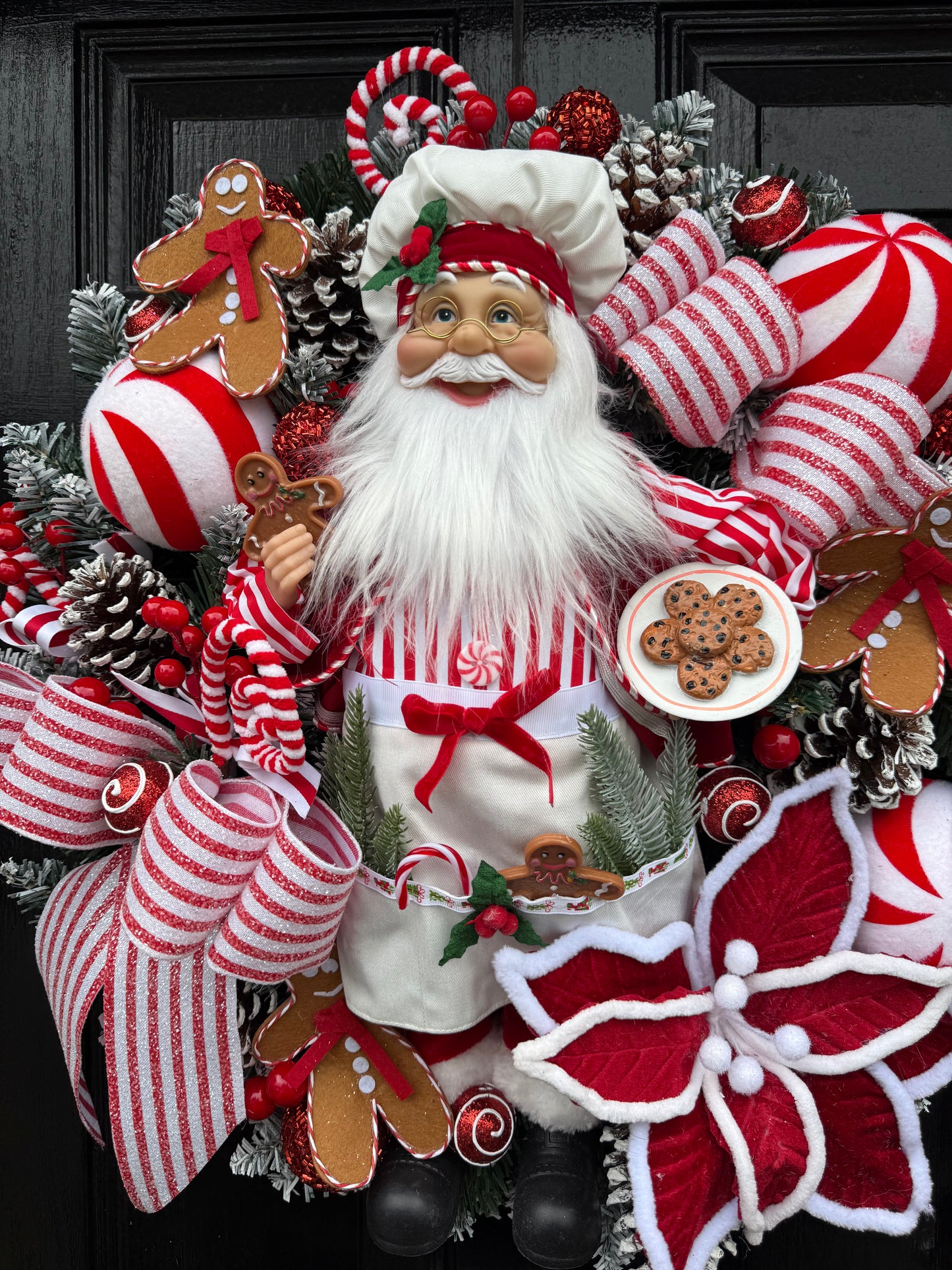 65cm SUPER DELUXE SANTA CANDY CANE LANE FULL WREATH